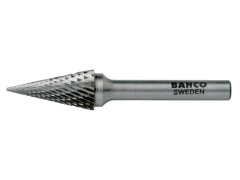Bahco M1227M06X 12 mm x 25 mm Rotorfräser aus Hartmetall für Metall, Spitzkegelform, mittlerer X-Schnitt 24/12 TPI 6 mm
