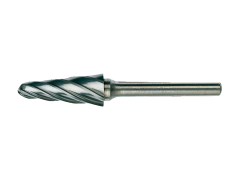 Bahco L1230AL08 12 mm x 30 mm Rotorfräser aus Hartmetall für Aluminium, Rundkegelform, AL-Cut 6 TPI 8 mm x 82 mm