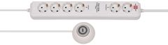 Brennenstuhl 1159560216 Eco-Line Mehrfachsteckdose Comfort Switch Plus EL CSP 24 6-fach weiß 1,5m H05VV-F 3G1,5 2 fest, 4 schaltbar externer Fußschalter