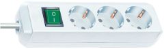 Brennenstuhl 1152320015 Eco-Line Steckdosenleiste mit Schalter 3fach weiß 1,5m H05VV-F 3G1,5