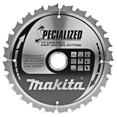 Makita Zubehör B-40602 Kappsägeblatt für Holz (astig/genagelt) Embedded Tip 216x30x2,2 24T 5g