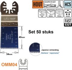 CMT OMM04-x50 Multitool Sägeblatt (japanische Zähne) für Holz 34 mm 50 Stück