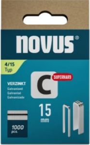 Novus 042-0801 Heftklammer mit schmalem Rücken C 4/15mm Superhart (1.000 Stück)