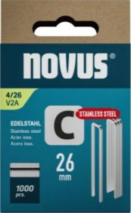 Novus 042-0805 Heftklammer mit schmalem Rücken C 4/26mm V2A-Edelstahl (1.000 Stück)