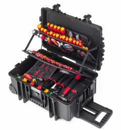 Wiha 42069 Werkzeug Set Elektriker Competence XXL II mit integriertem Fahrgestell, 115-tlg. in Koffer