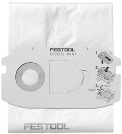 Festool Accessoires 498410 Selfclean filterzakken voor Festool CTL Mini