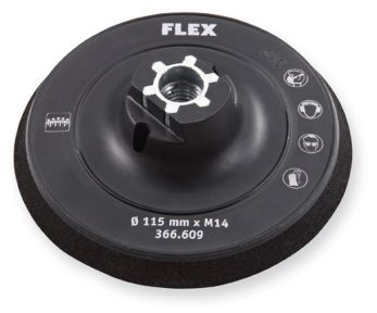 Flex-tools Zubehör 503754 Klettverschluss-Stützteller 115 mm schalenförmig