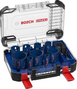 Bosch Blau Zubehör 2608900448 Expert Tough Material Lochsäge-Set, 20/22/25/32/35/40/44/51/60/68/76 mm, 14-tlg.