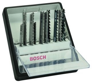 Bosch Blau Zubehör 2607010540 Stichsägeblatt-Set Wood Expert Robust Line 10-teilig