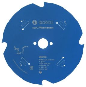 Bosch Blau Zubehör 2608644122 Kreissägeblatt Expert for Fibre Cement 165 x 20 x 2,2 mm, 4