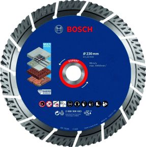 Bosch Blau Zubehör 2608900663 Expert MultiMaterial Diamanttrennscheiben, 230 x 22,23 x 2,4 x 15 mm