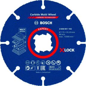Bosch Blau Zubehör 2608901192 Expert Carbide Multi Wheel X-LOCK Trennscheibe, 115 mm, 22,23 mm