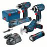 Bosch Blau 0615990K11 5 Tool Kit - GSR12V-15 + GOP12V-LI + GLI Powerled + GDR12V-105 + GSA12V-14 12Volt 3 x 2,0Ah in L-Boxx - 1