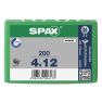 SPAX 1081010400123 Universalschraube 4 x 12 mm Vollgewinde, Senkkopf, Phillips Z2 - 200 Stück - 1