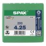 SPAX 1081010400253 Universalschraube 4 x 25 mm, Vollgewinde, Senkkopf, Phillips Z2 - 200 Stück - 1