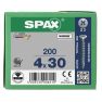 SPAX 1081010400303 Universalschraube 4 x 30 mm, Vollgewinde, Senkkopf, Phillips Z2 - 200 Stück - 1