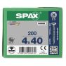 SPAX 1081010400403 Universalschraube 4 x 40 mm, Vollgewinde, Senkkopf, Phillips Z2 - 200 Stück - 1