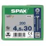 SPAX 1081010450303 Universalschraube 4.5 x 30 mm, Vollgewinde, Senkkopf, Phillips Z2 - 200 Stück - 1