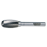 Bahco E1222M08X 12 mm x 22 mm Rotorfräser aus Hartmetall für Metall, Tropfenform, mittlerer X-Schnitt 24/12 TPI 8 mm - 1