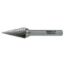 Bahco M1227C08 12 mm x 25 mm Rotorfräser aus Hartmetall für Metall, Spitzkegelform, grob 18 TPI 8 mm - 1