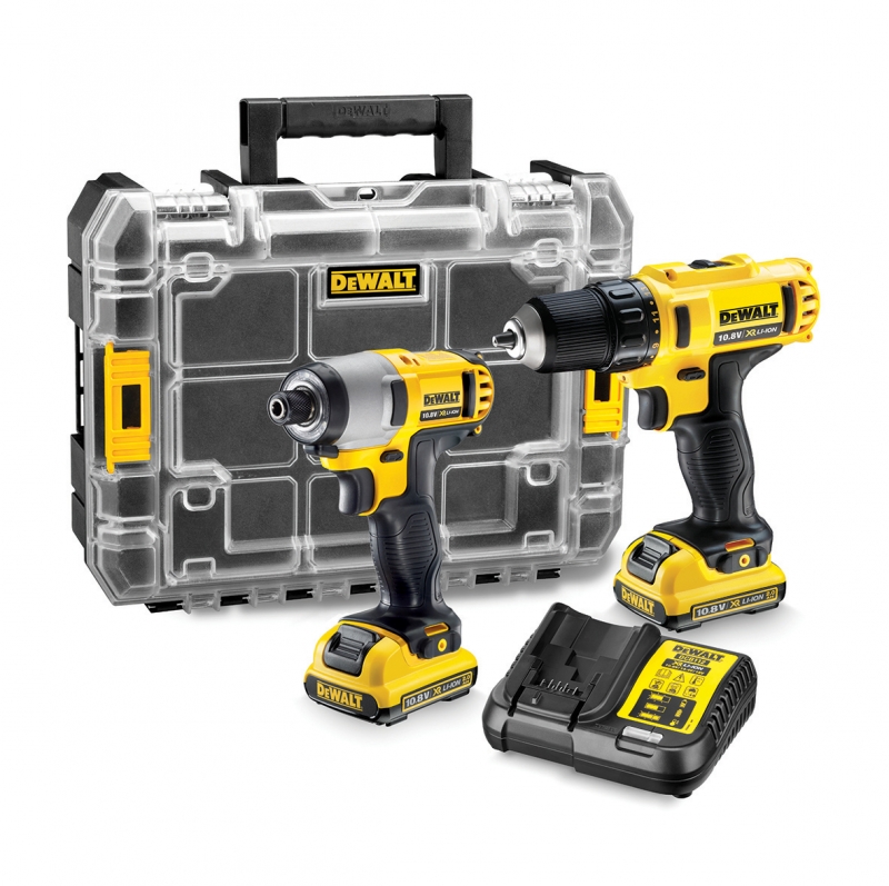 DeWalt DCK211D2T Paket DCD710 Bohrschrauber + DCF815 Schlagschrauber 10,8 V 2,0 Ah XR