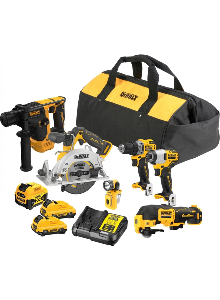 DeWalt DCK611P1D2-QW Kombi-Set - 6-teiliges Starterset 12V 1x5.0Ah + 2x 2.0Ah