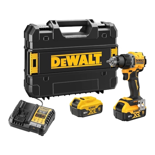 DeWalt DCD794P2T-QW 18V XR Brushless Compact Schraubendreher/Bohrmaschine 2x 5.0Ah Akku und Ladeger&auml;t im TSTAK Koffer