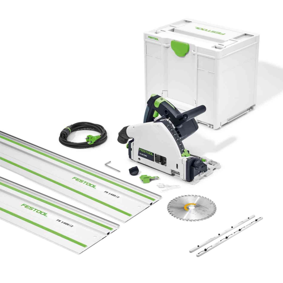 Festool 577010A TS 55 FEBQ-Plus-FS Tauchsäge + 2x FS1400/2 Führungsschiene + 2x Verbingingsstück