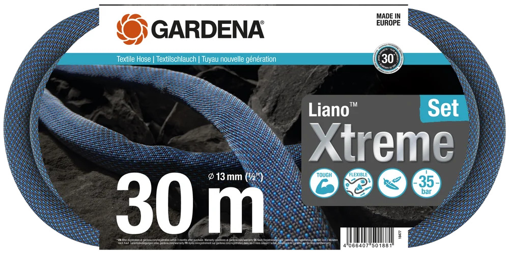 Gardena 18477-20 Textilschlauch Liano™ Xtreme 30m, Set