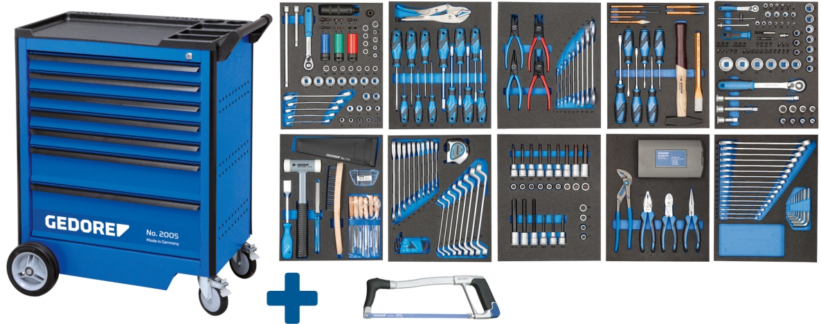 Gedore 2980304 Werkzeugwagen 2005-TS-308 mit 308-teilig Werkzeugsortiment