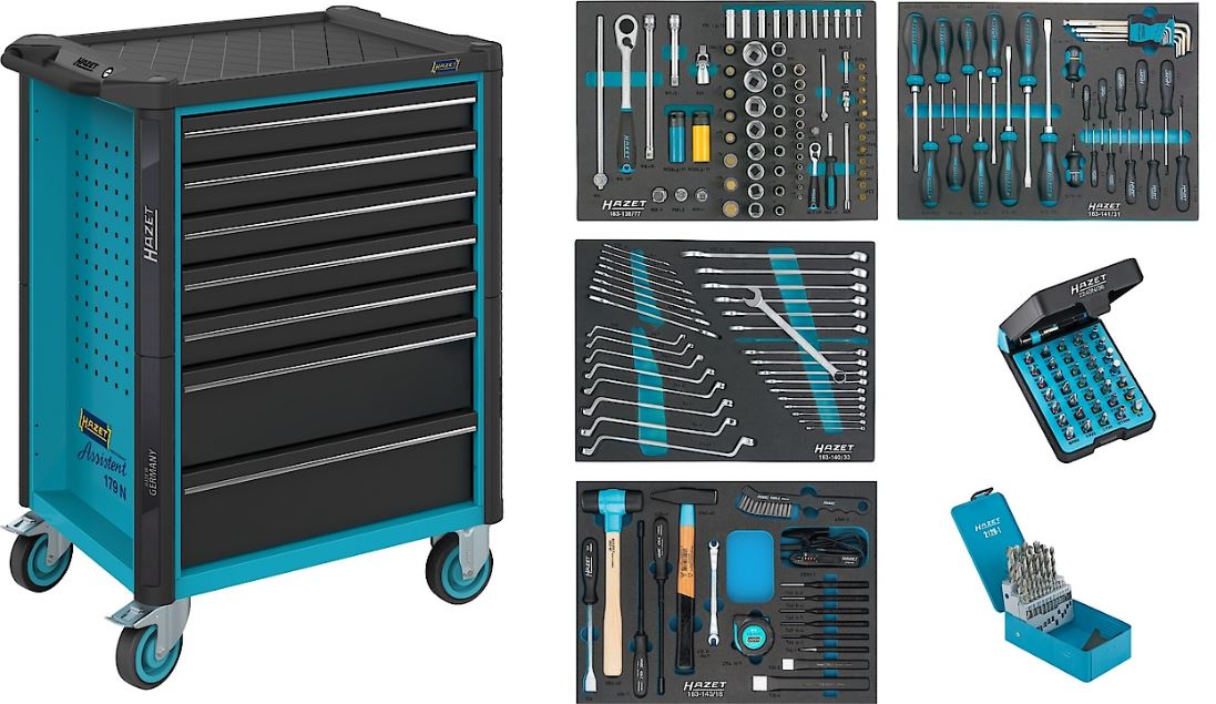 Hazet 179N-7/220 Werkzeugwagen gefüllt | 220-teilig