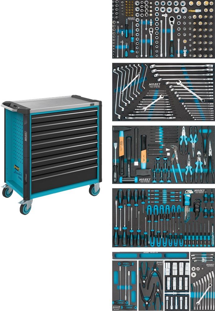 Hazet 179NXL-8/321 Werkzeugwagen gefüllt | 321-teilig
