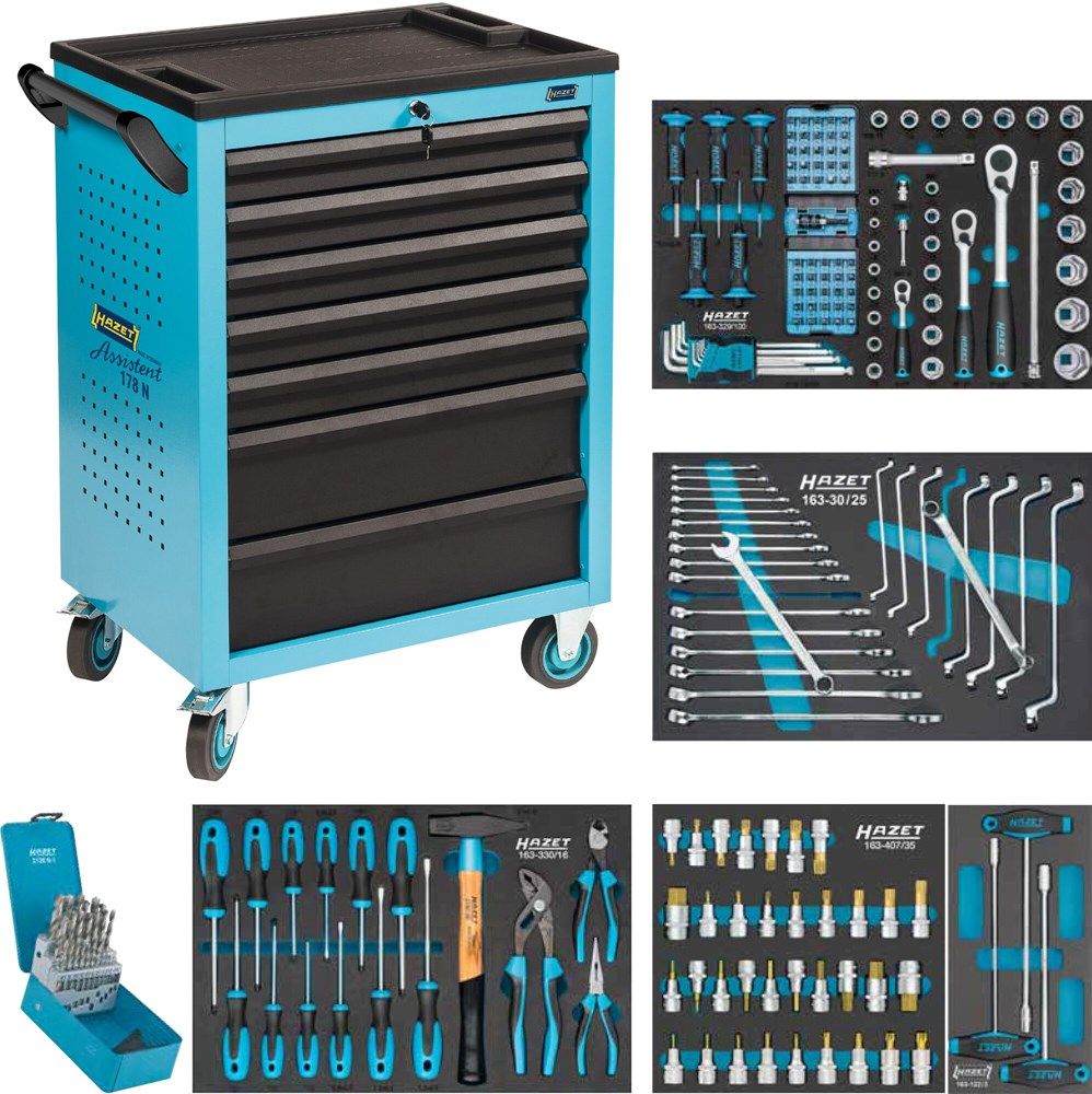 Hazet 178N-7/204 Werkzeugwagen gefüllt 204-teilig