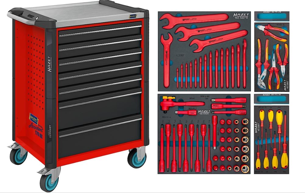 Hazet 179NX-7/70KV Werkzeugwagen gefüllt VDE 70-teilig