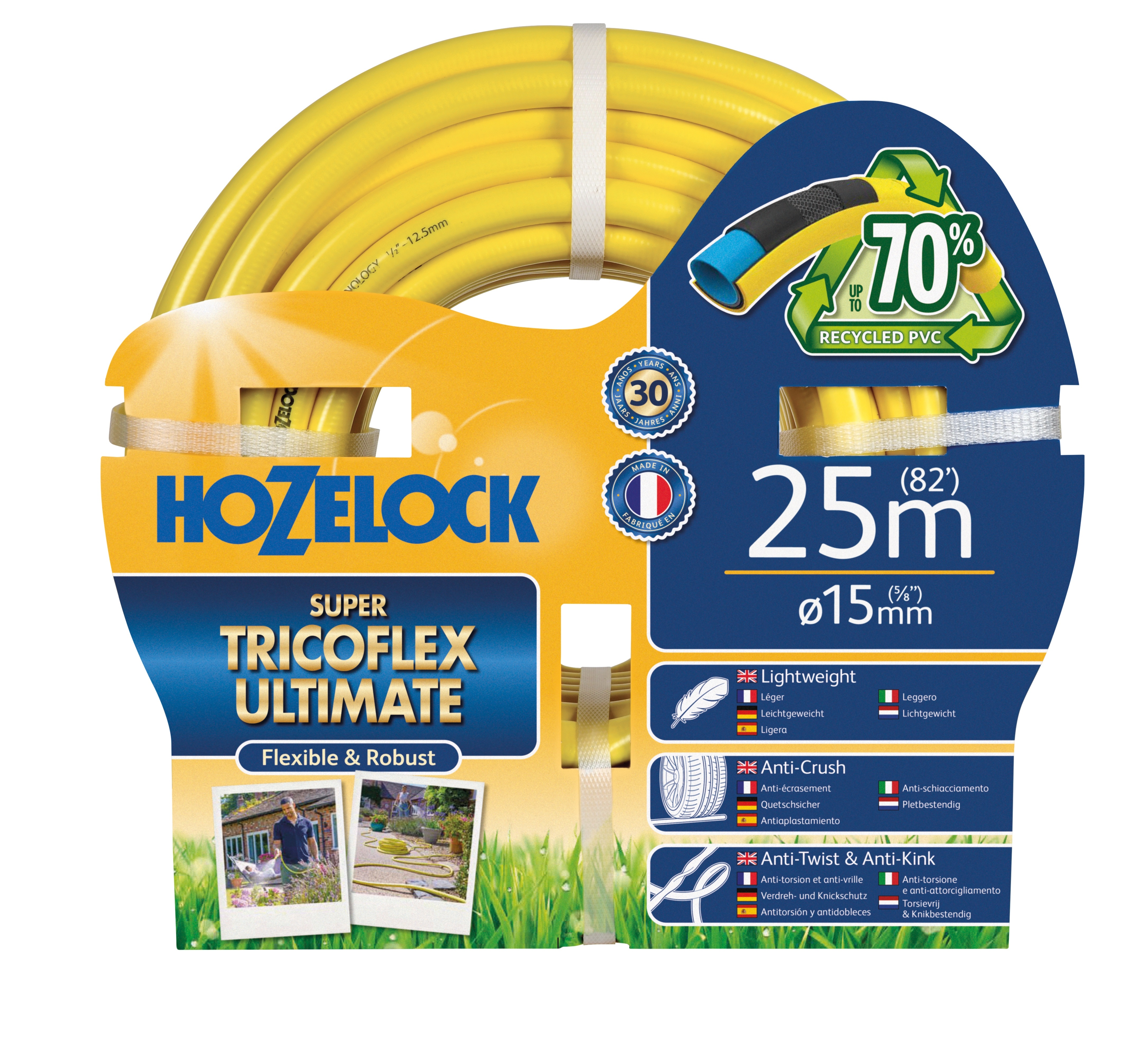 Hozelock 116761 Super Ultimate Tricoflex-Schlauch gelb (Ø12,5 mm) 25 Meter