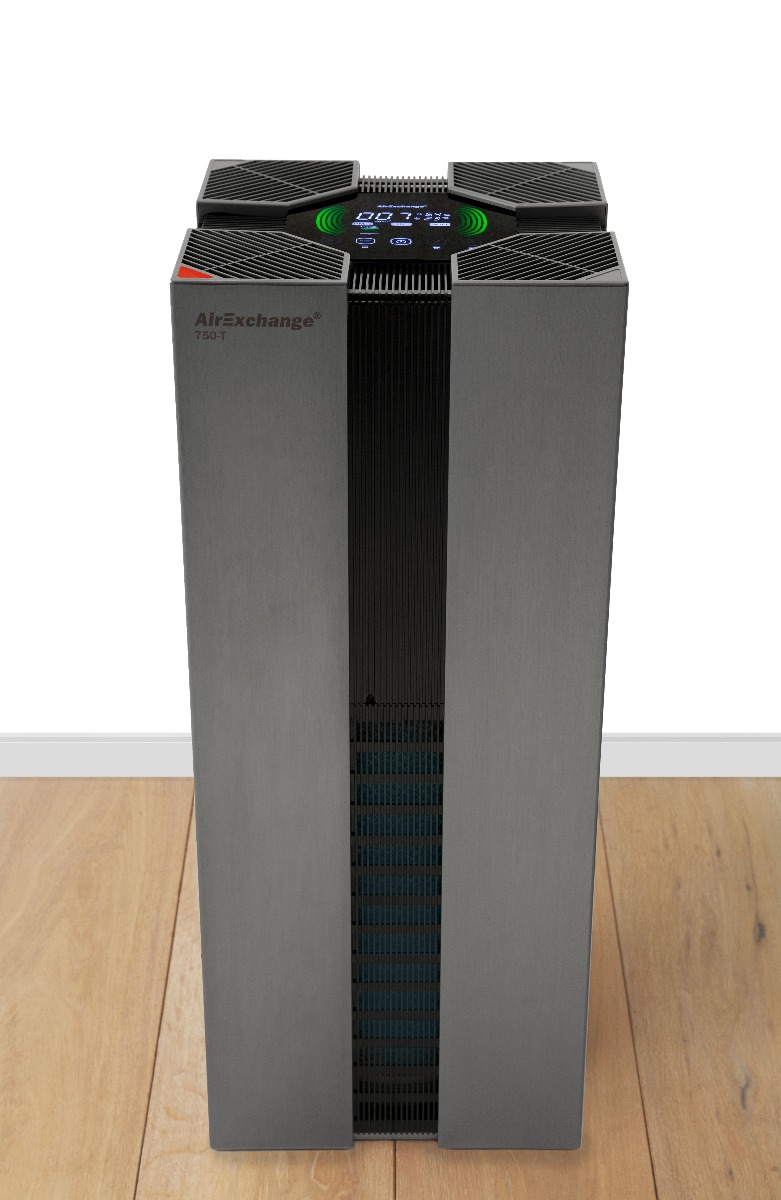 AirExchange 20200750-T | ANTRACIET 20200750-T ANTRACIET Professioneller Luftreiniger 750-T Anthrazit mit HEPA H14-Filter, Carbon, Ionisator und UV-C-Lampe Geeignet für bis zu 120m²