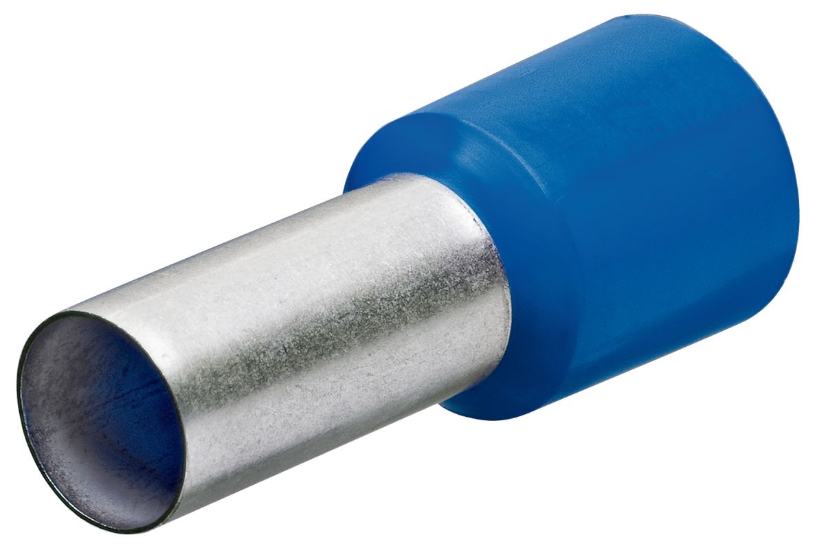 Knipex 97 99 338 Aderendhülsen mit Kunststoffkragen 100 Stück Kabel 16 mm2 (Blau)