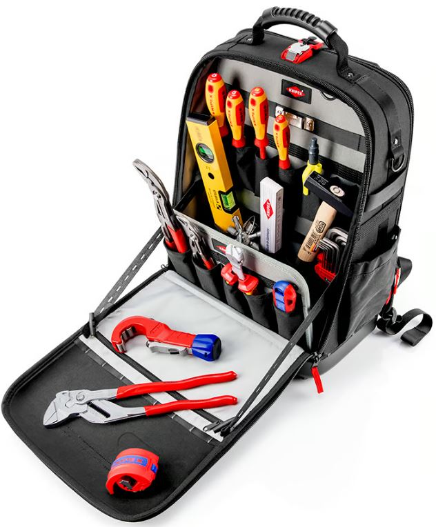 Knipex 00 21 50 S Modularer X18-Sanitärwerkzeug-Rucksack 17-teilig