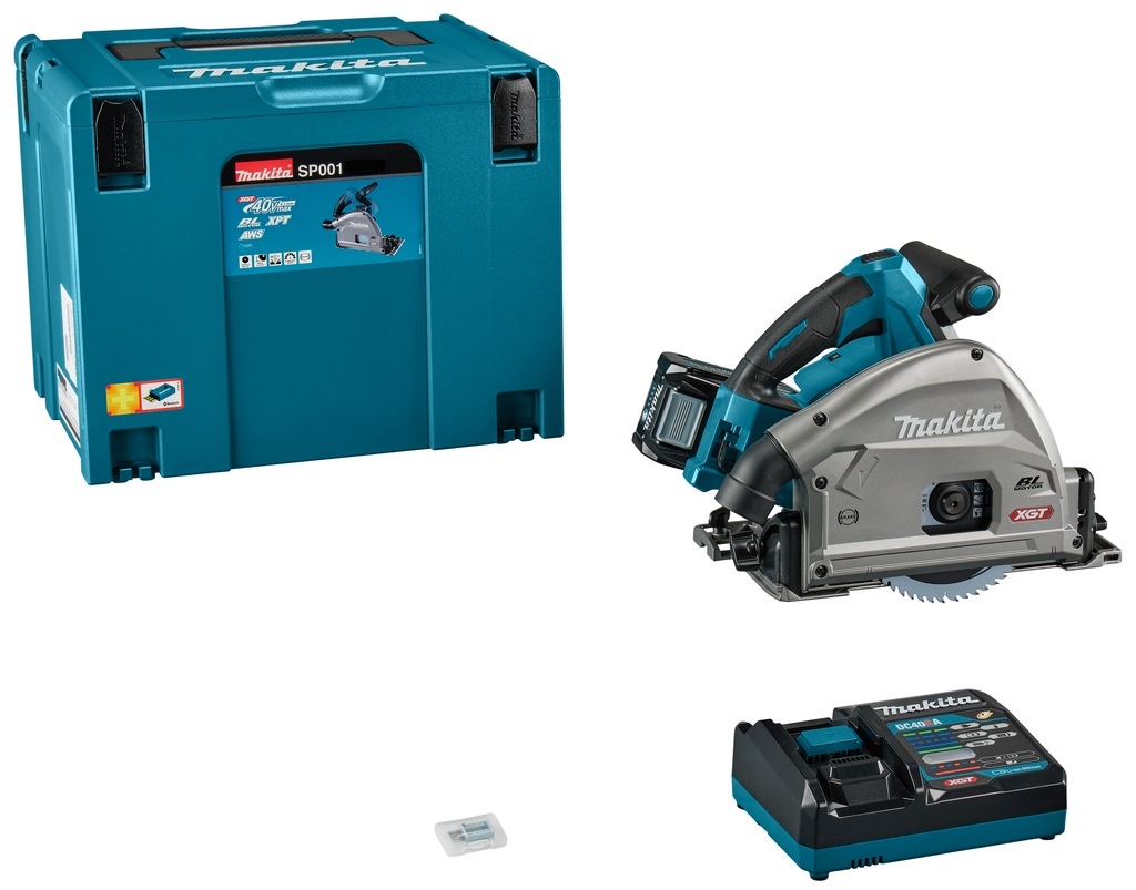Makita SP001GU101 XGT 40V Max Akku-Kreiss&auml;ge 165 mm mit AWS-Sender 1x 4.0Ah Akku und Schnellladeger&auml;t im Koffer