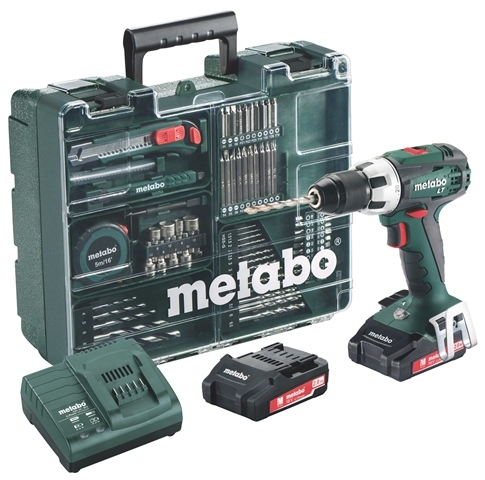 Metabo 602102600 BS 18 LT Set Akku-Bohrschrauber 18V, 2,0Ah