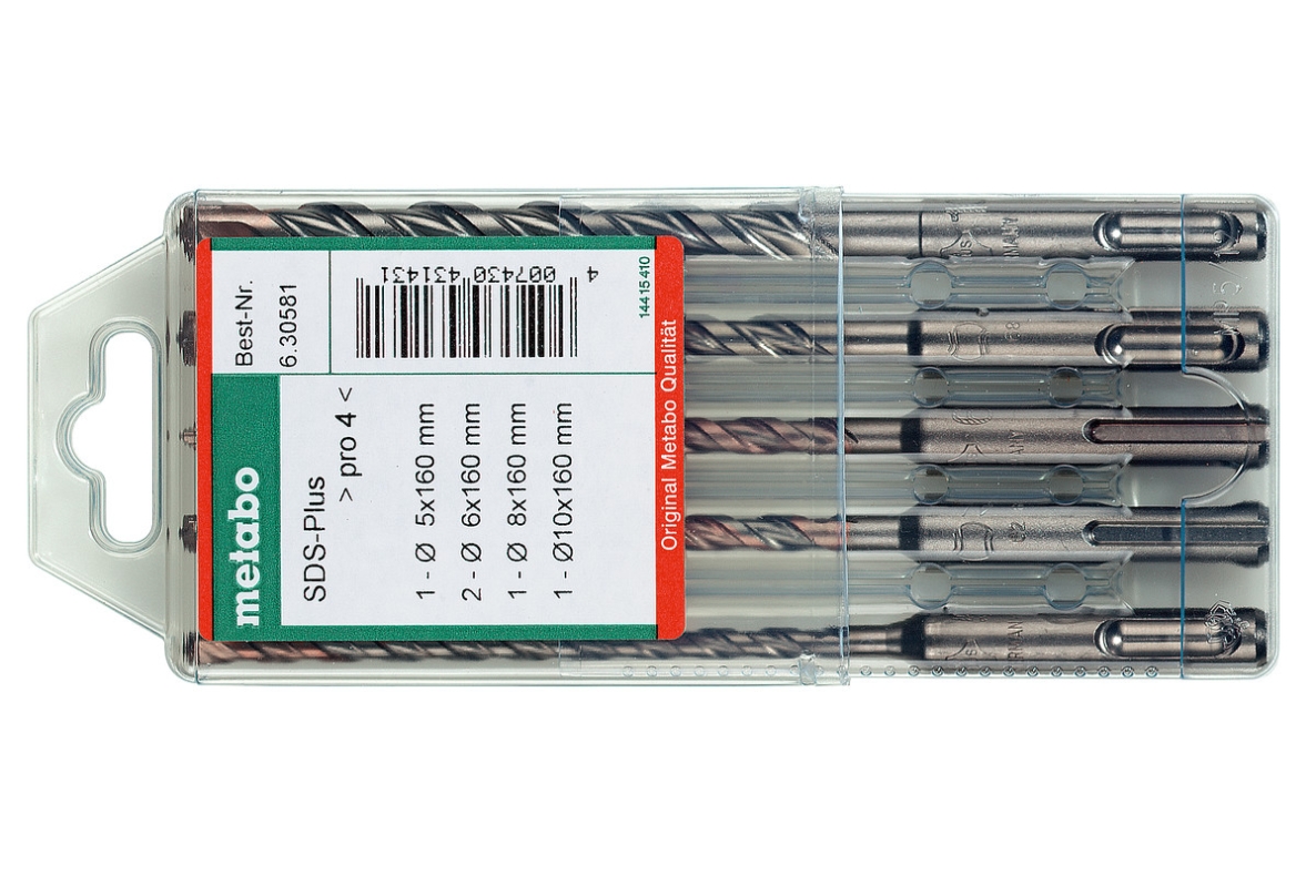 Metabo Zubehör 630581000 SDS-plus Pro 4-Bohrer-Set (5-teilig)