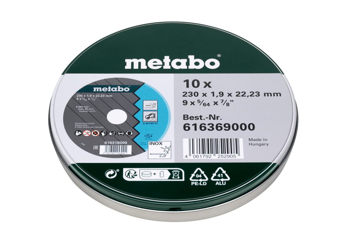 Metabo Zubehör 616369000 10 Trennscheiben SP 230x1,9x22,23 Inox, TF 41