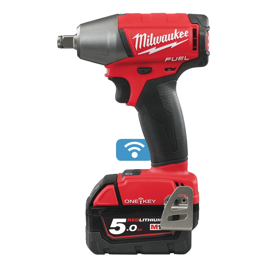 Milwaukee 4933451374 M18 ONEIWF12-502X Ein-Schlüssel-1/2"-Kraftstoff-Akkuschlagschrauber mit Reibring 18V 5.0Ah Li-Ion