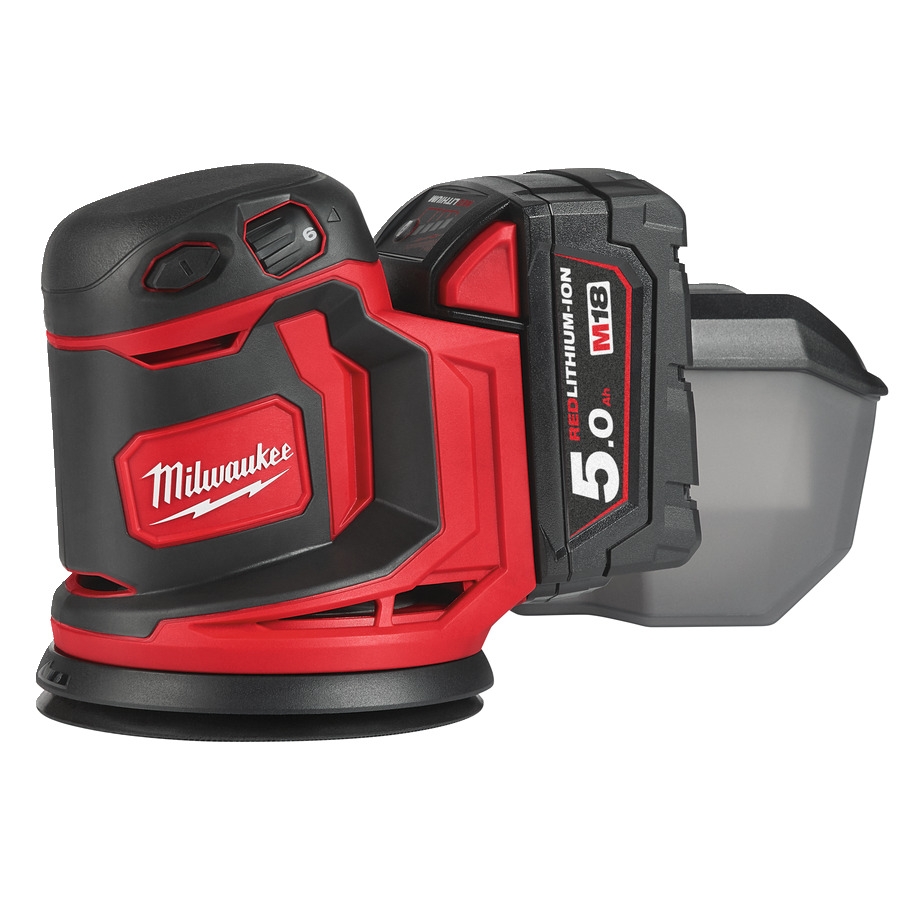 Milwaukee 4933464229 M18BOS125-502B Akku-Exzenterschleifer 18 Volt 5.0 AH Li-ion