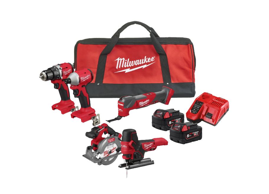 Milwaukee 4933492838 M18 BLCPP5A-502B M18 FUEL™ power pack - 5 Maschinen 18V 5.0Ah Li-Ion in Tasche