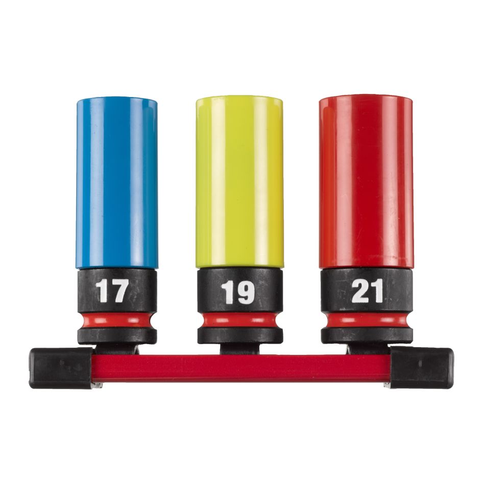 Milwaukee Zubehör 4932493370 SHOCKWAVE 1/2 Steckschlüssel-Satz mit Hülse 17/19/21 mm