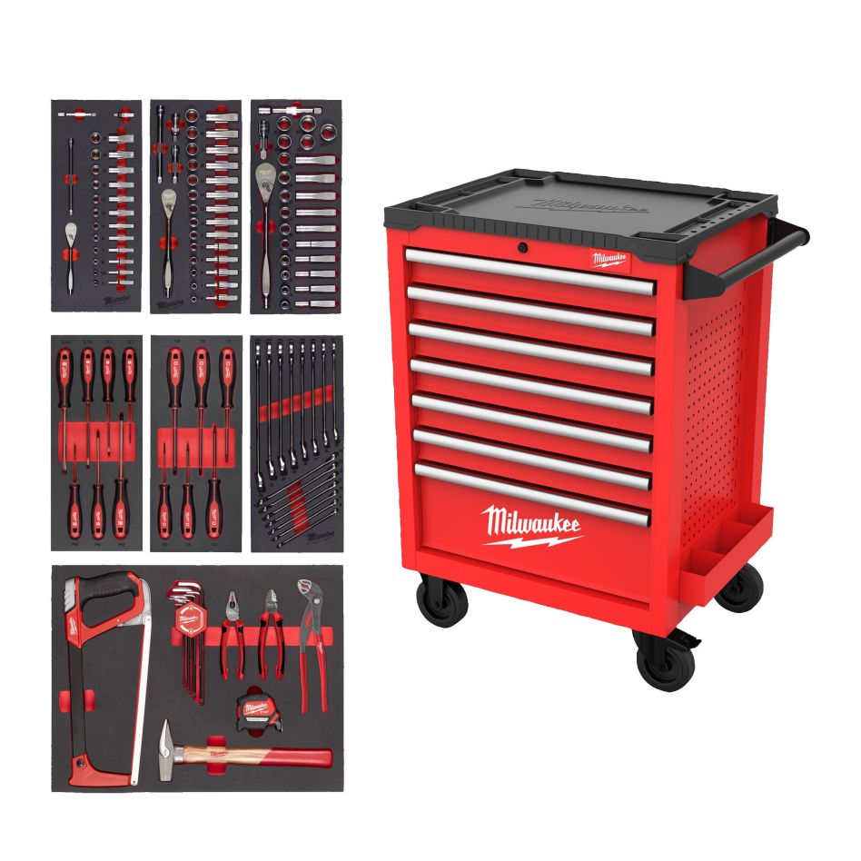 Milwaukee Zubehör 4932499182 TOOLGUARD™ bestückter Werkzeugwagen (131-teilig)