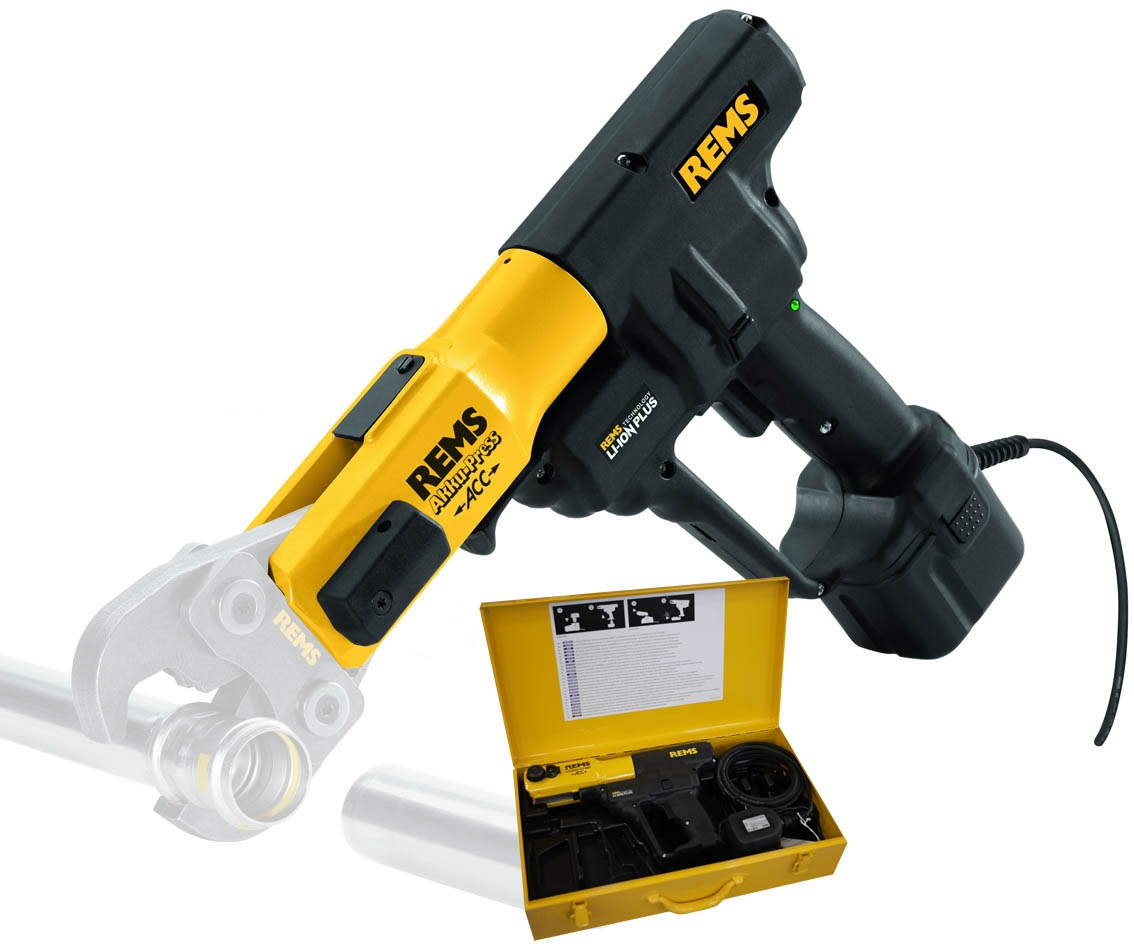 Rems 571015 R220 Akku-Press ACC Power-Edition Präzisionspresse mit Netzgerät