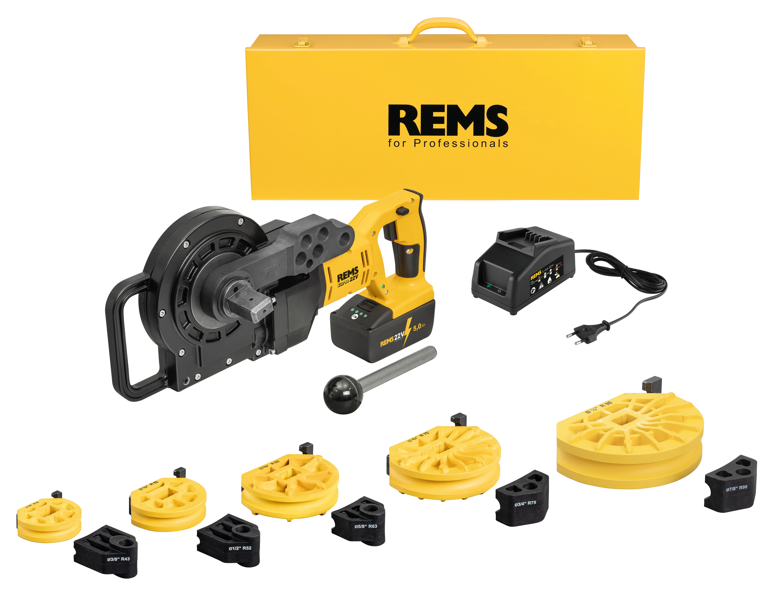 Rems 580066 R220 Akku-Curvo 22V Satz 3/8-1/2-5/8-3/4-7/8"   