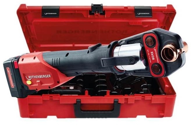 Rothenberger 1000001925 ROMAX 4000 Pressmachine 18 Volt 4.0 Ah Li-ion + Pressbacken-Set TH16-20-26 mm
